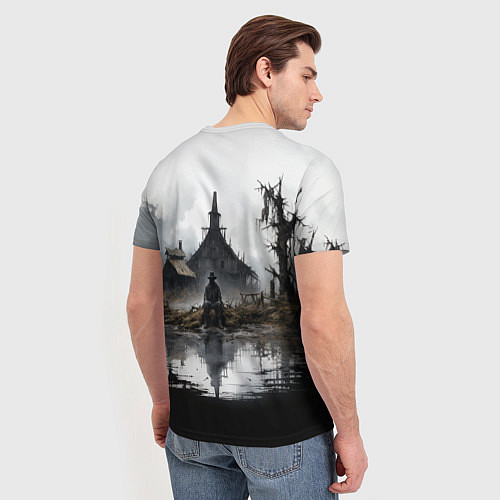 Мужская футболка Изба на болоте / 3D-принт – фото 4