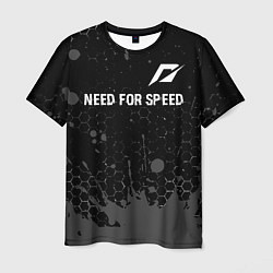 Мужская футболка Need for Speed glitch на темном фоне посередине