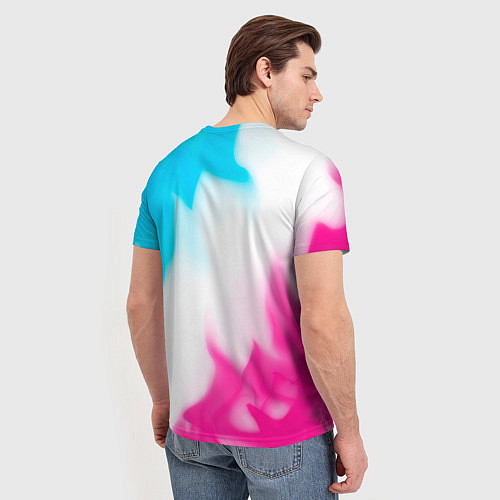 Мужская футболка Mass Effect neon gradient style / 3D-принт – фото 4