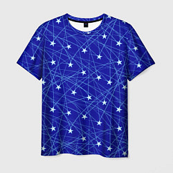 Футболка мужская Звездопад на синем, цвет: 3D-принт