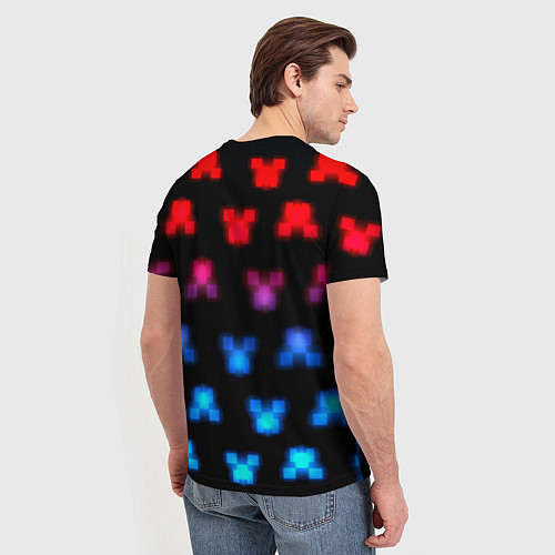 Мужская футболка Minecraft neon dungeons 2023 / 3D-принт – фото 4