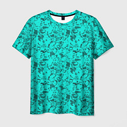 Мужская футболка Текстура камень цвета морской волны