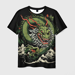 Мужская футболка Символ года зеленый дракон