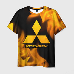 Мужская футболка Mitsubishi - gold gradient