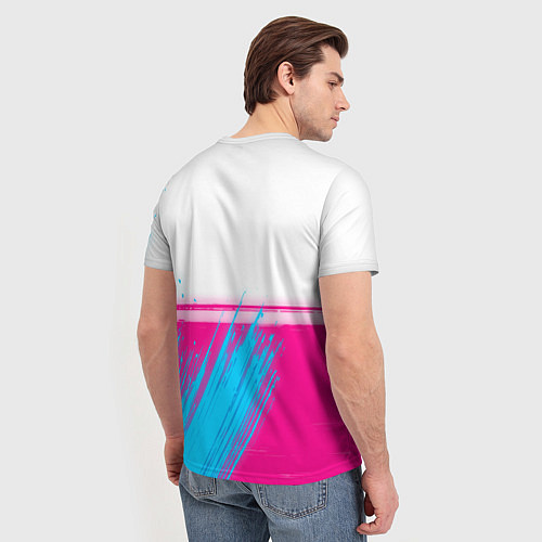 Мужская футболка Chrysler neon gradient style посередине / 3D-принт – фото 4