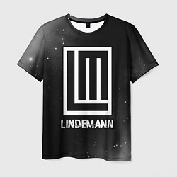 Мужская футболка Lindemann glitch на темном фоне