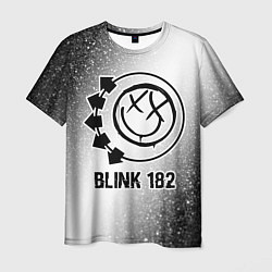 Мужская футболка Blink 182 glitch на светлом фоне