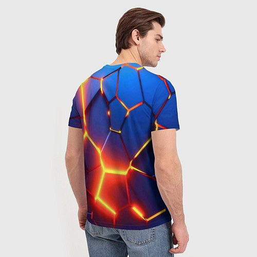 Мужская футболка Огненные плиты с разломом / 3D-принт – фото 4
