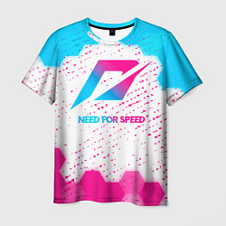 Мужская футболка Need for Speed neon gradient style