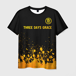 Мужская футболка Three Days Grace - gold gradient посередине