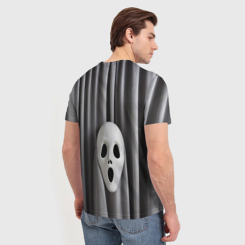 Мужская футболка Маска призрака и серые шторы / 3D-принт – фото 4
