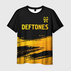 Мужская футболка Deftones - gold gradient посередине