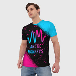 Футболка мужская Arctic Monkeys - neon gradient, цвет: 3D-принт — фото 2