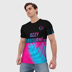 Футболка мужская Ozzy Osbourne - neon gradient посередине, цвет: 3D-принт — фото 2