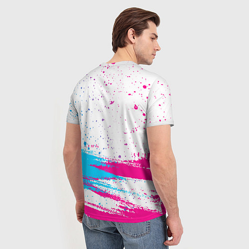 Мужская футболка Tokio Hotel neon gradient style посередине / 3D-принт – фото 4