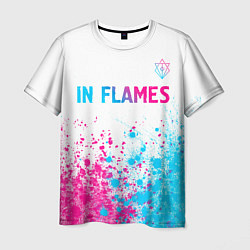Мужская футболка In Flames neon gradient style посередине