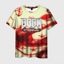 Мужская футболка Doom Eteranal символы марса