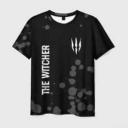 Мужская футболка The Witcher glitch на темном фоне вертикально