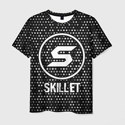Мужская футболка Skillet glitch на темном фоне