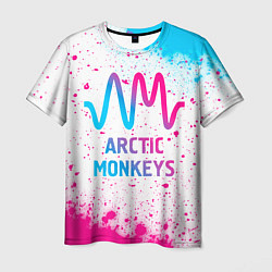 Мужская футболка Arctic Monkeys neon gradient style