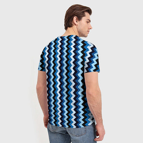 Мужская футболка Ломаные полосы синий / 3D-принт – фото 4