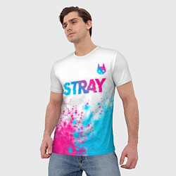 Футболка мужская Stray neon gradient style посередине, цвет: 3D-принт — фото 2