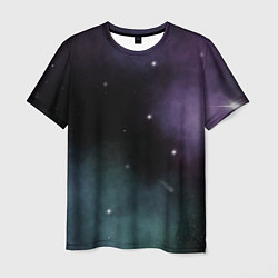 Мужская футболка Космос и звезды на темном фоне