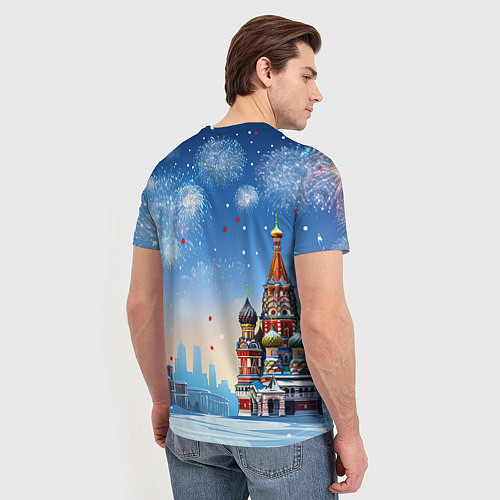 Мужская футболка С новым годом Москва / 3D-принт – фото 4