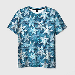 Мужская футболка New Years pattern with snowflakes