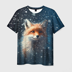 Мужская футболка Fox in the snow