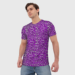 Футболка мужская Белые пузырьки на фиолетовом фоне, цвет: 3D-принт — фото 2