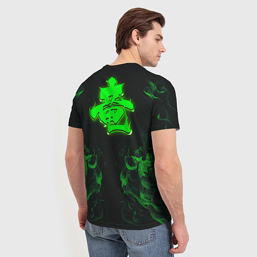 Мужская футболка Зеленый дракон с эффектом свечения / 3D-принт – фото 4