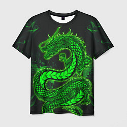 Мужская футболка Зеленый дракон с эффектом свечения