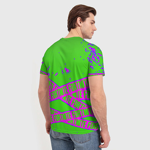 Мужская футболка Fortnite неоновые краски / 3D-принт – фото 4