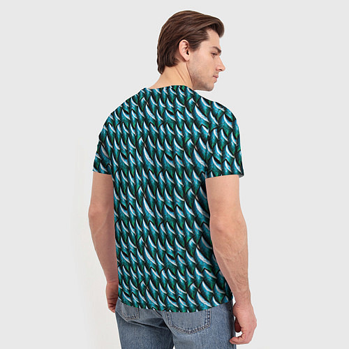 Мужская футболка Изумрудная чешуя дракона / 3D-принт – фото 4