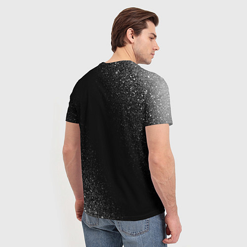 Мужская футболка Thirty Seconds to Mars glitch на темном фоне / 3D-принт – фото 4