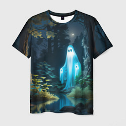 Мужская футболка Призрак в лесу у воды