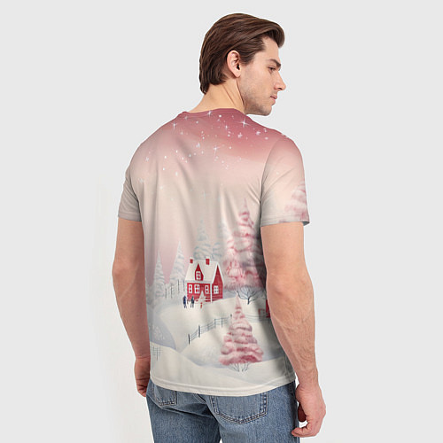 Мужская футболка Снежное сияние ночи / 3D-принт – фото 4