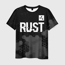 Мужская футболка Rust glitch на темном фоне посередине