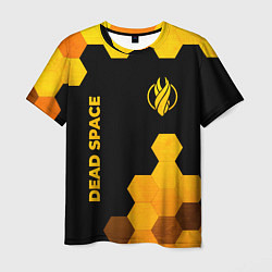 Мужская футболка Dead Space - gold gradient вертикально