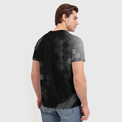 Мужская футболка Saints Row glitch на темном фоне / 3D-принт – фото 4