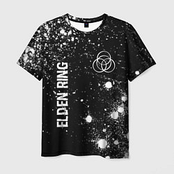 Мужская футболка Elden Ring glitch на темном фоне вертикально