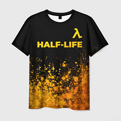 Мужская футболка Half-Life - gold gradient посередине