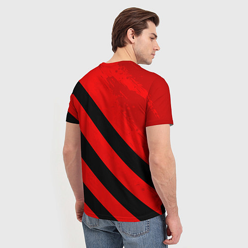 Мужская футболка Ливерпуль - красные полосы / 3D-принт – фото 4