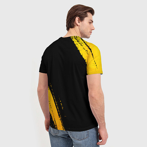 Мужская футболка Placebo - gold gradient вертикально / 3D-принт – фото 4