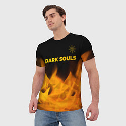Футболка мужская Dark Souls - gold gradient посередине, цвет: 3D-принт — фото 2