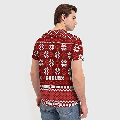 Мужская футболка Roblox christmas sweater / 3D-принт – фото 4