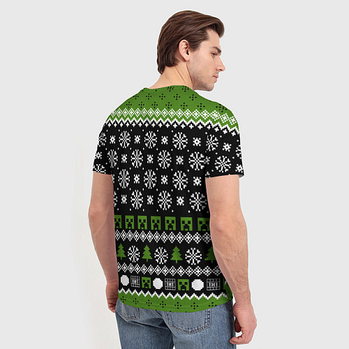 Мужская футболка Minecraft christmas sweater / 3D-принт – фото 4