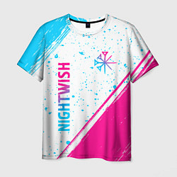 Мужская футболка Nightwish neon gradient style вертикально