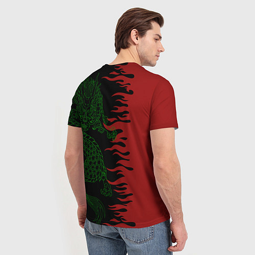 Мужская футболка Зеленый дракон - 2024 / 3D-принт – фото 4